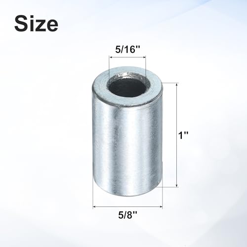 uxcell galvanized steel spacers, 5/16-inch bore x 5/8-inch OD x 1-inch length, round unthreaded standoff bushings