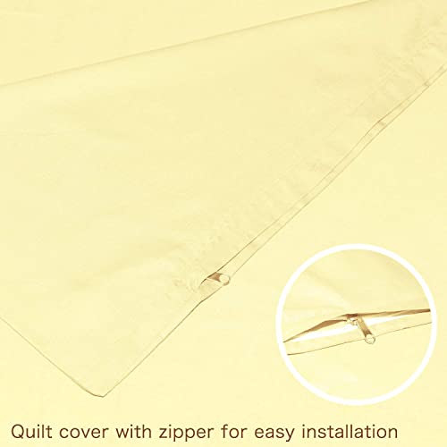 YEMYHOM 100% Cotton Weighted Blanket Cover 60"x80", Soft Removable Duvet Cover for Heavy Blanket, Machine Washable（Yellow） 60''x80''Duvet Cover Yellow