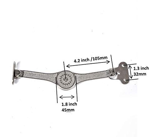 [4-Pack] Heavy Duty Lid Stay Hinges QBOSO Folding Lid Support Hinge,Perfect for Cabinet,Closet,Wardrobe or Toy Box 110 Degree Heavy Duty Style Ferrari 4pcs