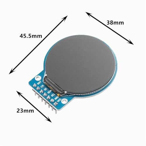 2 pieces GC9A01 1.28 inch circular TFT screen for Arduino RGB IPS | HD 240 x 240 resolution SPI interface LCD display module for display devices, real-time monitoring and instrument display Pack of 2
