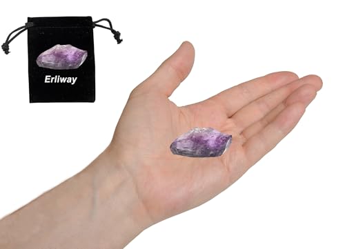 Erliway Amethyst Raw Crystal Stone Large 1.25-2.0" Healing Crystals