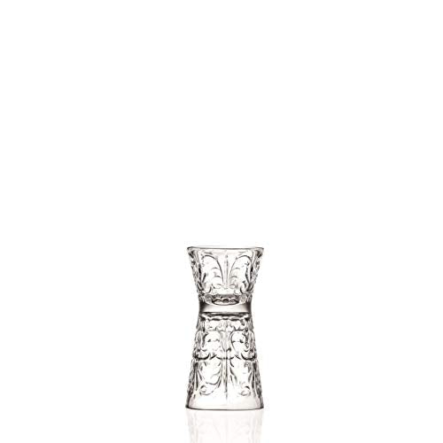 Barski Glass - Reversible Shot Glass - Jigger Tumbler - Designed Tumblers - Use for Liquor - Vodka - Cocktail - Set of 6 Glasses - One side is 1 oz, Other Side is 2 oz. - Made in Europe
