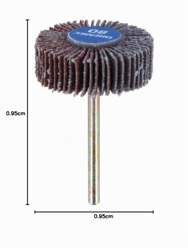Dremel 2615050232 9.5 mm 80 Grit Flap Wheel - Silver 502 - 9.5 mm