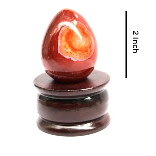 Jet Carnelian Egg 2 Inch – Natural Healing Crystal Stone for Energy, Creativity, Motivation, Root & Sacral Chakra Balancing, Reiki, Meditation, Home & Office Decor