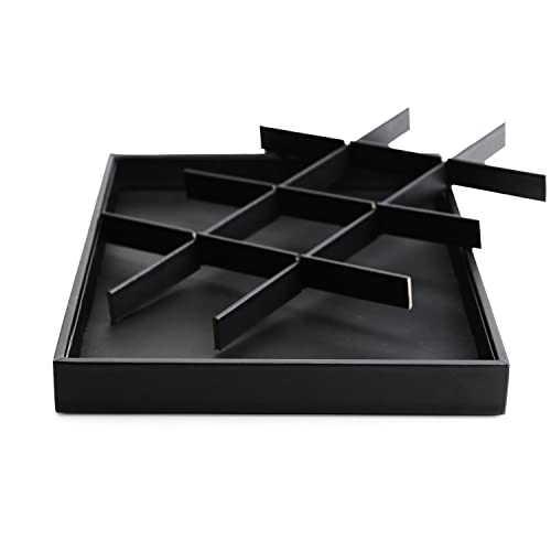 Oirlv Black Leather Necklace Tray 12-Grid P01702
