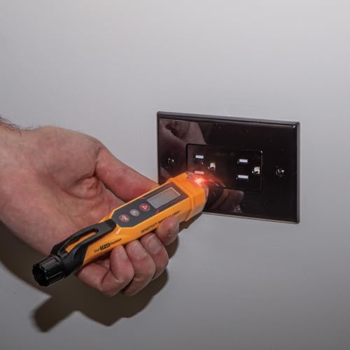 Klein Tools NCVT-6 non-contact voltage tester pen with integrated laser distance measure, LED and audible alarms