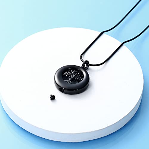 Hearbeingt Cremation Jewelry Urn Necklace for Ashes for Women Men, Circle of Life Eternity Memorial Pendant Ash Jewelry