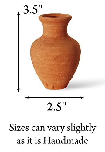 Biblical Herodian Clay Oil Lamp with Jar - Authentic Terracotta Replica from Holy Land Archaeological Finds - Handmade Christian & Jewish Faith Artifact Herodian - Biblical Brown With Jar