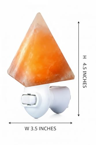 Himalayan Pink Salt Night Light Pyramid (1 Pack) Decorative Ambient Night Lights for Bedroom, Bathroom, Nursery & Home Décor