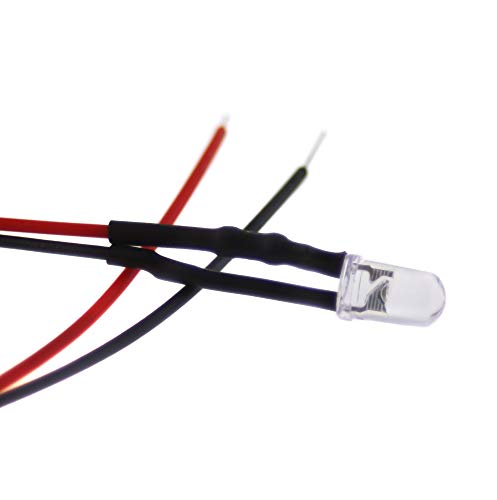 10 x 5 mm LED, 5 V, blue, with 20 cm connection cable and integrated series resistor
