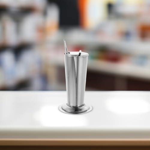 BETOOKY Stainless Steel Instrument Holder - Tapered Tweezers Container Sterilization Bottle Storage Box for Laboratory Cosmetic Tattoo Hairdressing Supplies - Portable and Easy to Clean