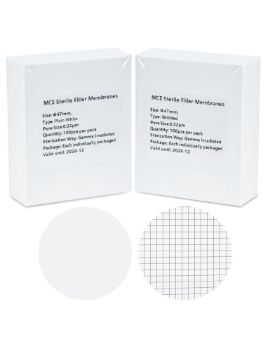 LVDALAB sterile gridded MCE filter membrane, 47mm, 0.22μm, 100 pack
