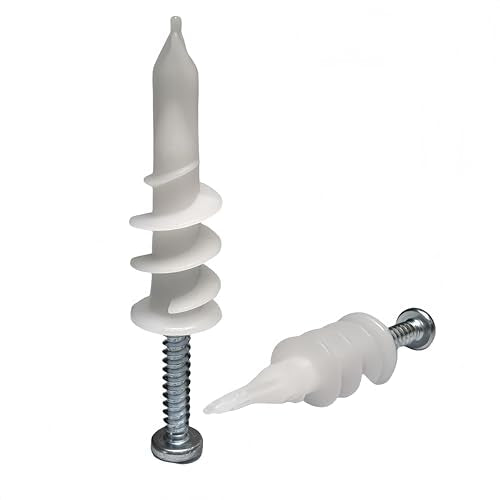 SANTIE #8 self-drilling drywall anchors with screws, 50-pack for wall mounting