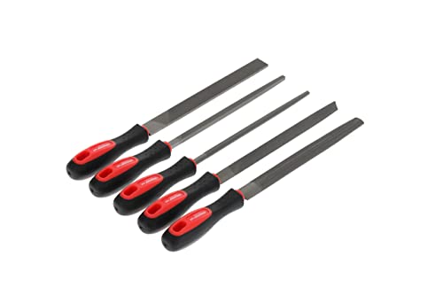 Gedore red triangular file., R93000005 | Special steel, incl. plastic bag, 2-component handle, red/black File set Single 5-piece