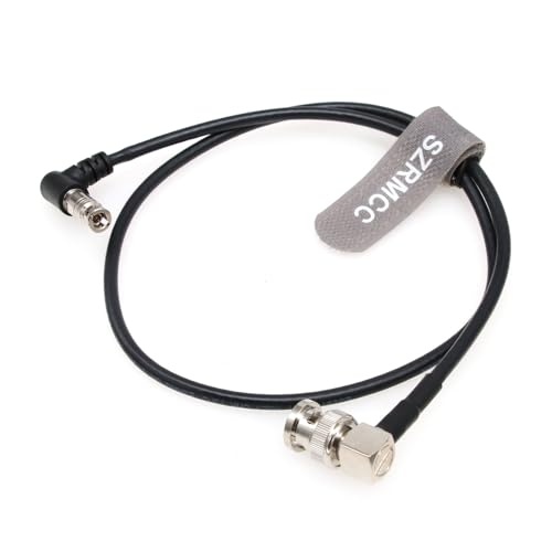SZRMCC 12G SDI BNC Cable UHD 4K Micro BNC to Standard BNC Male Right Angle 75 Ohm High Density Video Coaxial Cable for Blackmagic Video Assist 5" Monitor (45cm) 45cm