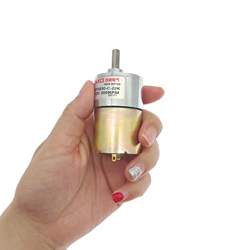 JZK 200RPM DC 12V High Torque 200RPM 12V Micro DC Gear Motor 6mm Shank Diameter Speed Reduction Electric Gear Motor
