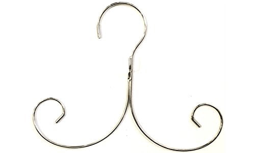 Non-Slip Cascading Hanger - Curly Hanger for Tank Tops, Sports Bra, Yoga Tops, Lingerie, Swimsuits by Boottique (Chrome- Set of 10)