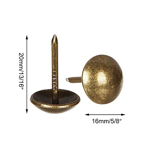 ZAYI antique bronze upholstery tacks for furniture, sofa, and DIY wood décor, 100-piece assortment box