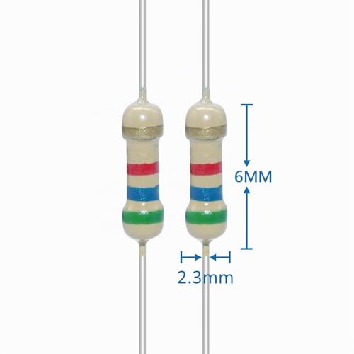 AUKENIEN 1/4W Carbon Film Resistors Assortment 25 Values 1250 Pieces Resistance Set 1 Ohm to 1M Ohm 1/4 Watt 5% Carbon Film Electronics Resistors Resistor Kit 1/4W 5%