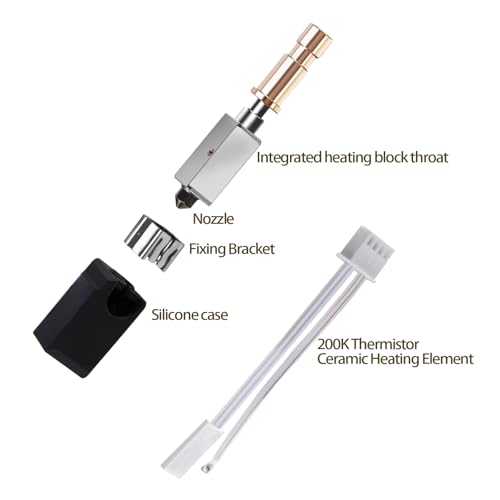 IdeaFormer Upgraded Kobra S1 Hotend with 0.4mm 0.6mm 0.8mm Hardened Steel Nozzle for Anycubic Kobra S1/Kobra S1 Combo 3D Printers, Extruder Hotend Set