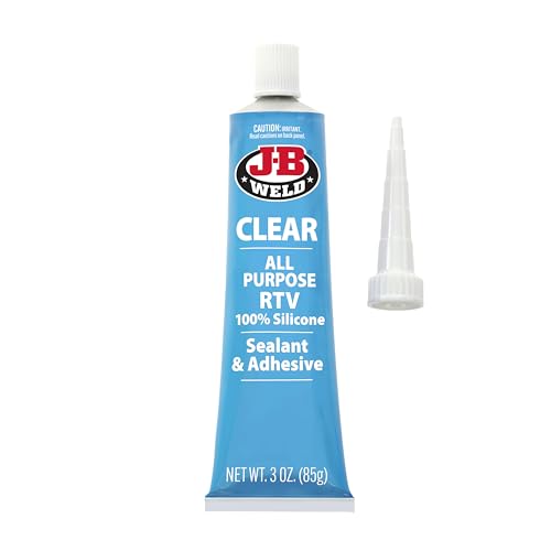 J-B Weld Clear All-Purpose RTV Silicone Sealant and Adhesive, 3 oz, 2-pack tubes