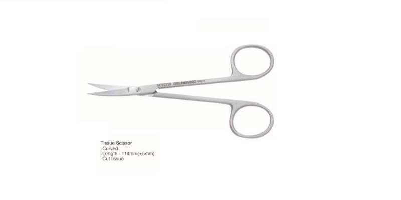 [Australia - AusPower] - SCT115C Tissue Scissor, Curved, 4 3/4", SCT-02 
