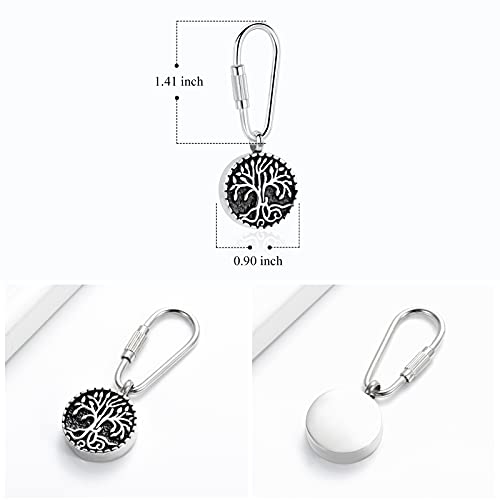 Imrsanl Cremation Jewelry Keychain for Ashes Stainless Steel Keepsake Urns Key Ring for Ashes Memorial Ash Jewelry Pendant Tree of Life