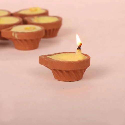 SATVIK - Earthen Traditional Clay Diya for Home Decor & Festive Use | Wax-Free Oil Lamp | Natural Clay Material (Pack of 1) Pack of 1