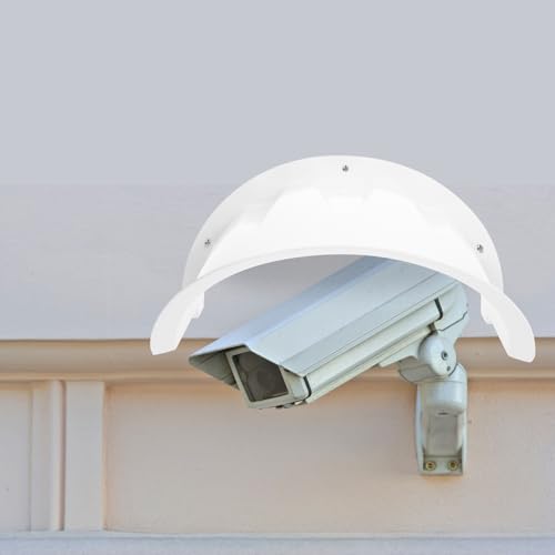 HOMSFOU Outdoor Camera Cover Security Camera Sun Rain Cover Shield Weatherproof Roof Protector for Outdoor Security Cameras Easy Install Accessories 11.41 X 8.07 X 6.18 in White