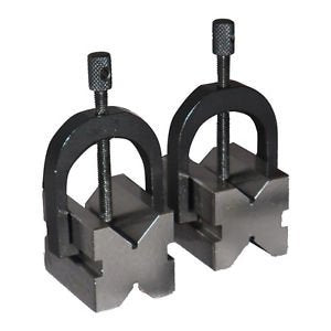 [Australia - AusPower] - AI 1-5/8'' x 1-1/4'' x 1-1/4'' Precision V Blocks & Clamp Set Steel Gauge Machinist Tool 