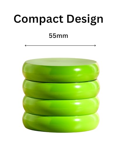 Ceramic Non-Stick Cloud Wavy Green Grinder 4 Part Metal Herb Grinder for Spices with Pollen Scraper and Micron Screen 55mm
