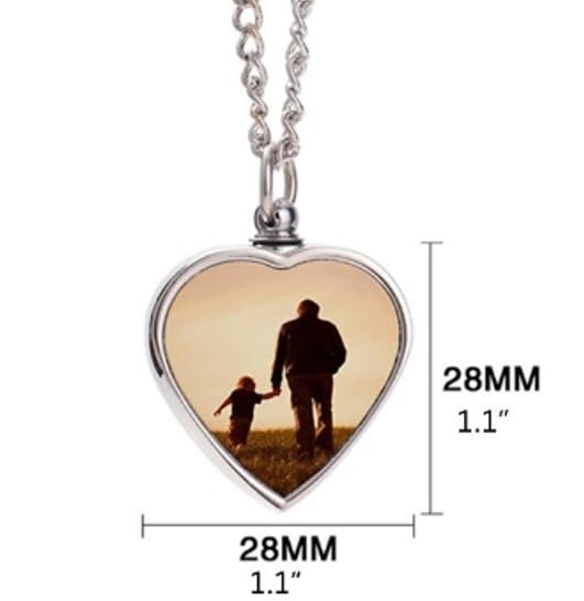 Sublimation Urn Heart Necklace for Ash Cremation Fill kit Included