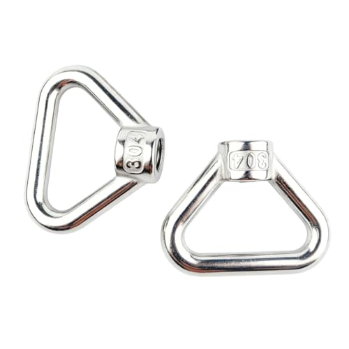 6 Pack M12 Lifting Eye Nut 1/2" Ring Triangle Shape Thread 304 Stainless Steel Eye Bolt Nuts M12-1/2"