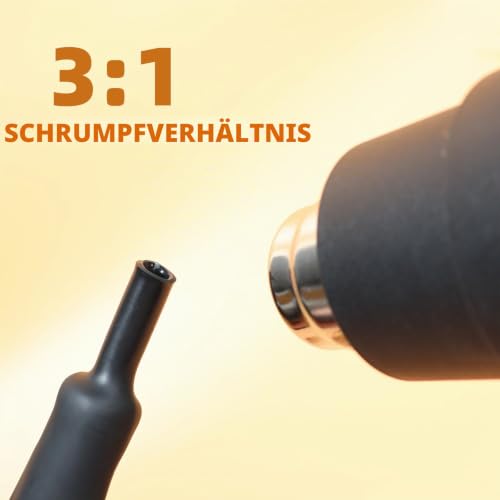 Heat Shrink Tube Diameter 25.4 mm, 3:1 with Adhesive, 1 m Black and 1 m Red | Double-walled with adhesive, waterproof and wear-resistant Ø25.4mm - 1m x 2 pieces