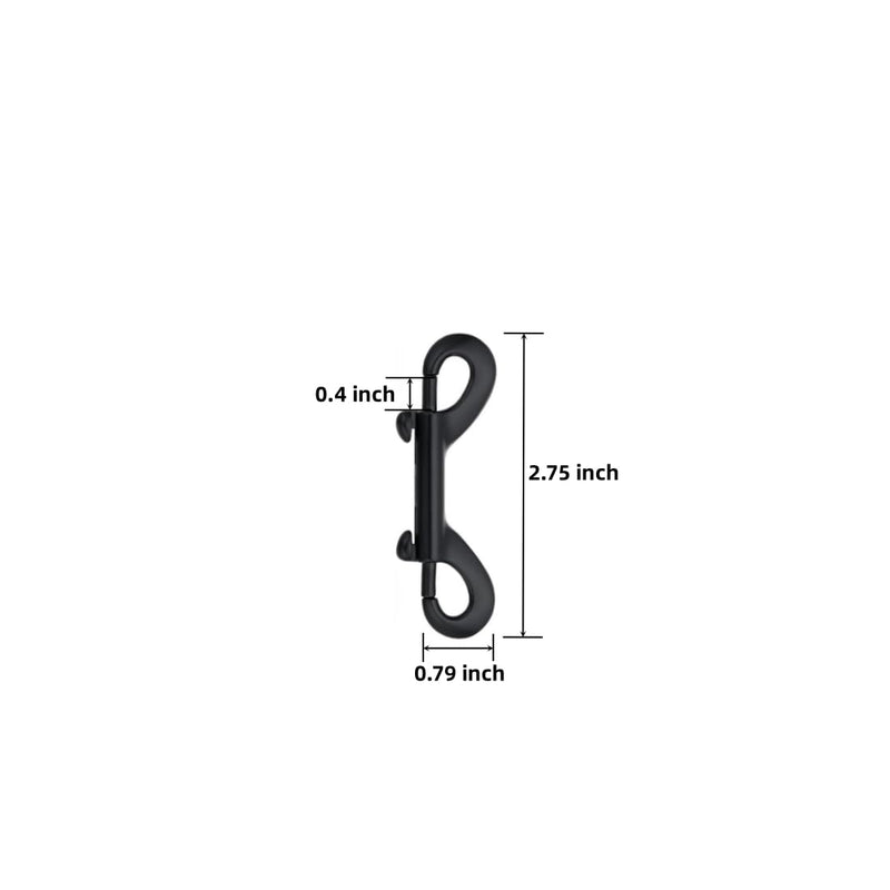 [Australia - AusPower] - 2 PCS Double Ended Snaps, Zinc Alloy Trigger Metal Clip, Black Double Ended Snap Hooks for Pet Dog Leash, Key Holder, Carabiner, Home, Farm.(2.75Inch) 