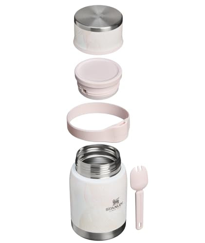 STANLEY Adventure To-Go Food Jar and Spork 24 oz | Vacuum Insulated Food Container | Wide Mouth Screw On Lid | Packable for Travel | Stainless Steel with Leakproof Lid | BPA-Free | Sahara Plume