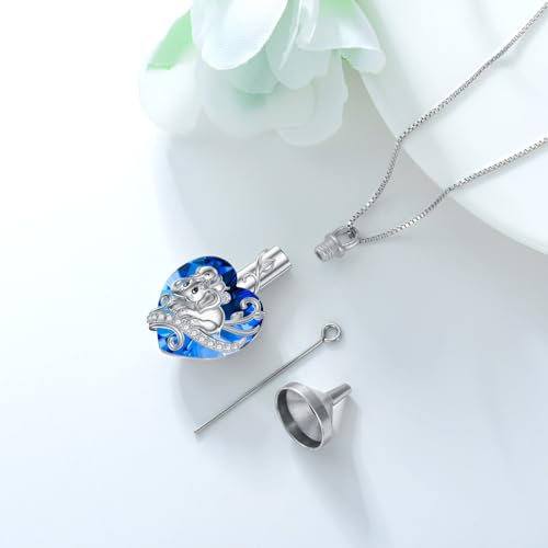 VONALA Elephant Urn Necklaces for Ashes 925 Sterling Silver Elephant Cremation Jewelry for Ashes for Women