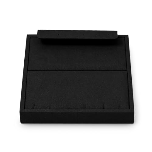 Oirlv Black Microfiber Jewelry Earring Necklace Tray P13707
