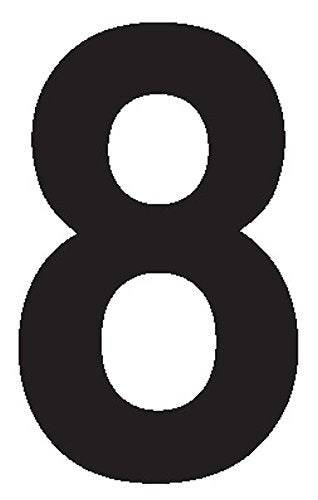 Labelmaster NUMBER8R "Number 8" Labels, 3 1/2", Clear Vinyl (Pack of 50)