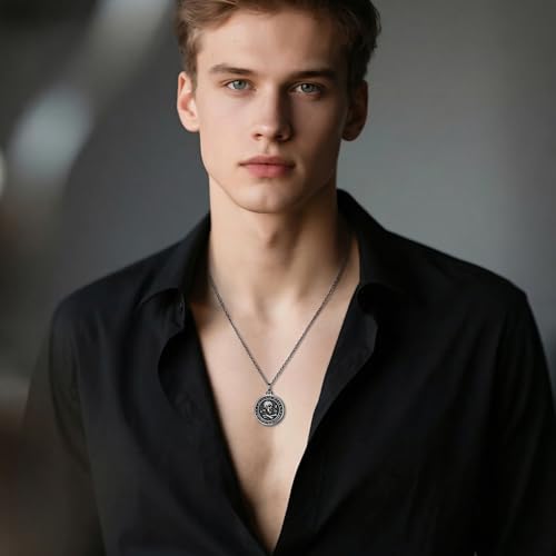 Memento Mori Urn Necklace for Men Gothic Skull Stoicism Cremation Jewelry B06-Memento Mori Urn-Black