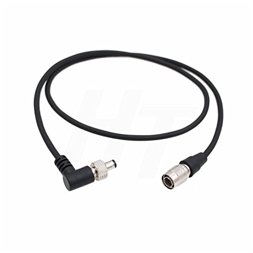 Hirose 4 Pin Locking DC Coiled Power Cable for Sony F55 Camera SmallHD Atomos Ninja V Monitor Zaxcom Lectrosonics SRC Receiver PIX-E7 80cm Black