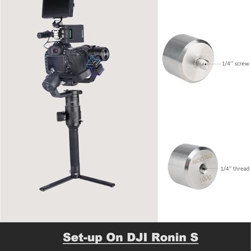 NICEYRIG Gimbal Counterweight Clamp Kit with 3.5 OZ 1 Unit Counter Weight for DJI RS 4 3 Pro, RS2, RSC2, Ronin S SC, Zhiyun Weebill Lab/Crane Series - 324