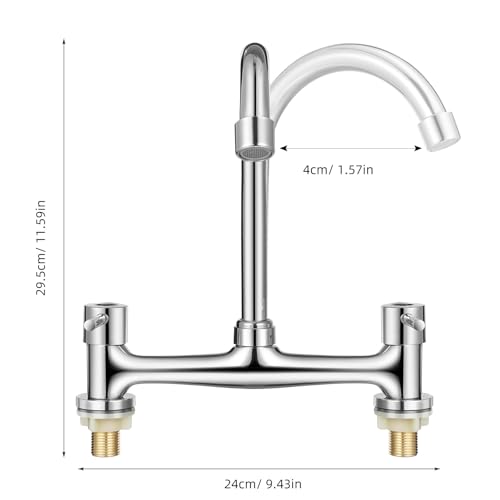 Kitchen Sink Dual Hole Hot and Cold Water Control Rotating Spout