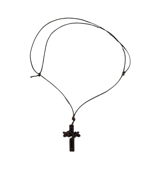 Adjustable Rope Necklace 80-42 cm Wood Cross 3.2 x 2.2 cm TAO Jesus Tau A3 of Saint Francis Pendant Rosary Mary Madonna Religious Protect Me Adjustable with Saint for Prayer