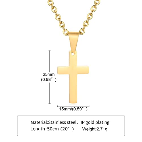 Necklaces for Women Trendy, Women Stainless Steel Cross Pendant Necklaces Gold