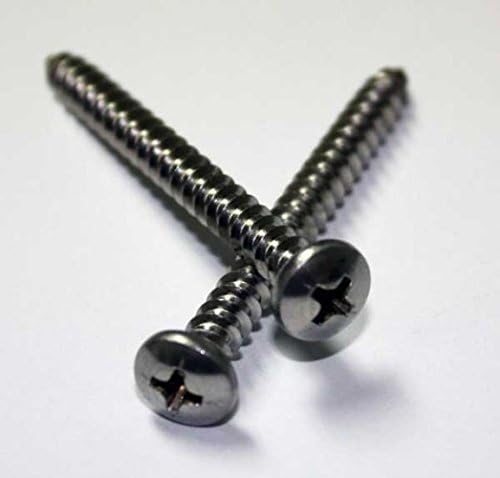 [Australia - AusPower] - 18-8 Stainless Steel Sheet Metal Screw, Plain Finish, Pan Head, Phillips Drive, Type A, 10 Thread Size, 1 3/4" Length (Pack of 50) (Fits Tuf-Tite Risers and Lids) 