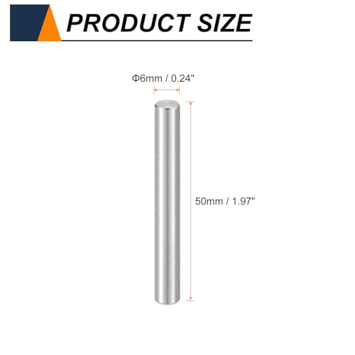 HARFINGTON M6 x 50mm stainless steel dowel pins, cylindrical shelf support pegs for furniture and DIY installation