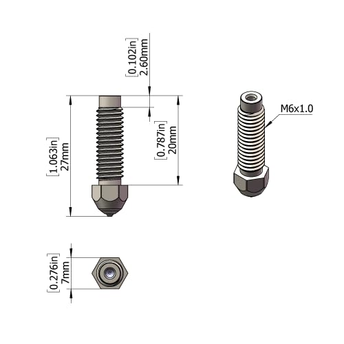 Tungsten Carbide Nozzle 0.6mm for Elegoo Centauri Carbon 3D Printer Extruder Hotend Kit, High Thermal Conductivity Abrasion Resistance for Precision Additive Manufacturing Tungsten Carbide