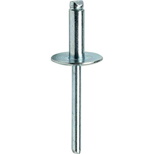 Fastenere large flange steel zinc blind pop rivets, 1/4 x 1/4 inch, open-end heavy-duty rivetsաժողով