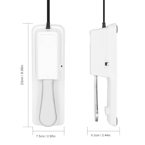 Focket Sustain Pedal, Universal Keyboard Sustain Pedal with 1/4in (6.35mm) Input Plug & Anti Slip Rubber Bottom, Piano Foot Pedal for Digital Piano, Electronic Keyboard, MIDI, Focket3tsrce7hf8-11 White